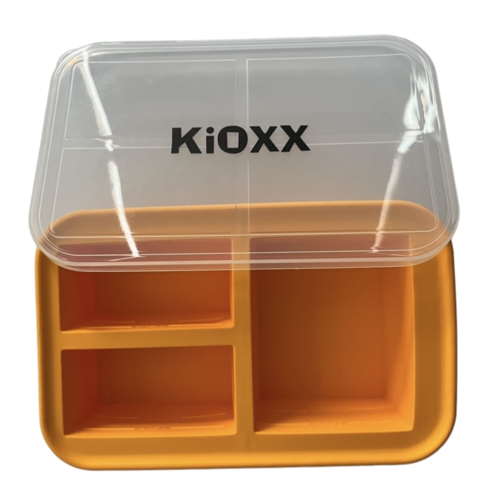 Cubeta de Silicona para Congelar Alimentos 3 Cavidades KiOXX Naranja