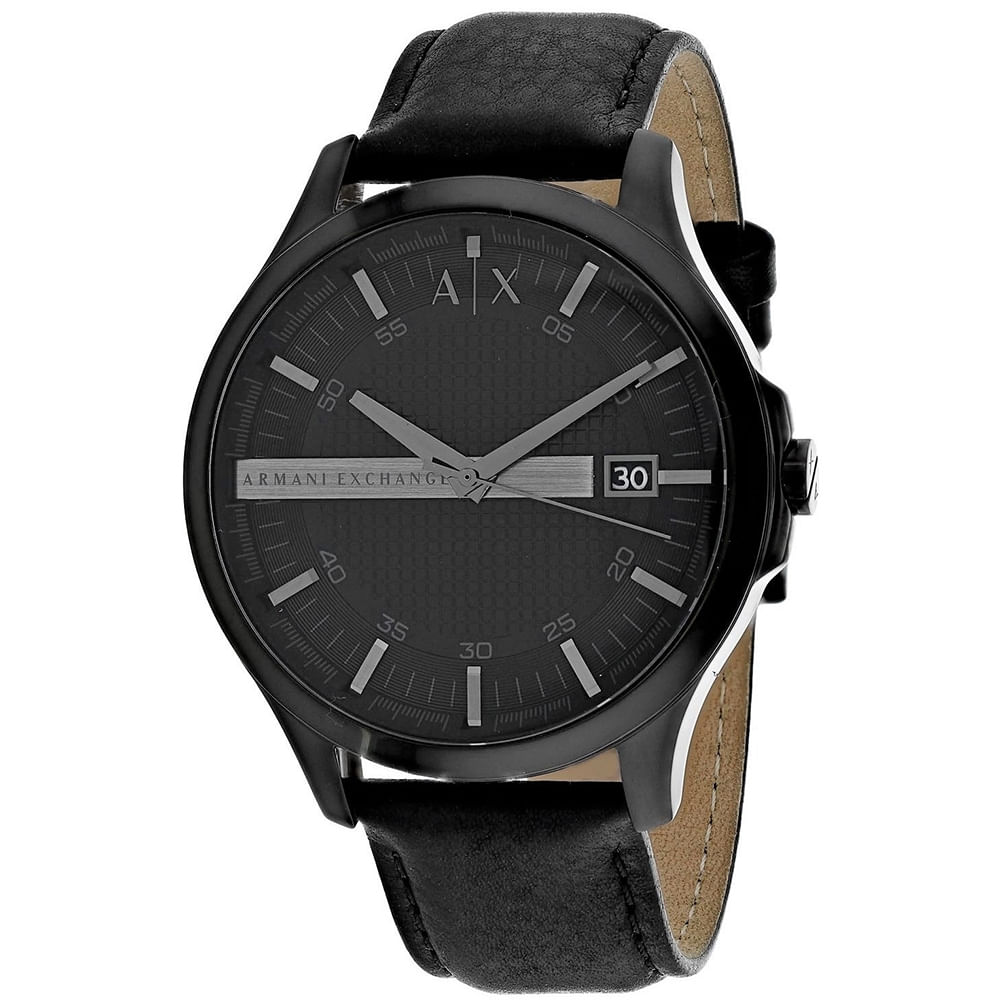 Reloj Armani Exchange Hampton AX2400 Para Hombre Fecha Correa de Cuero - Negro