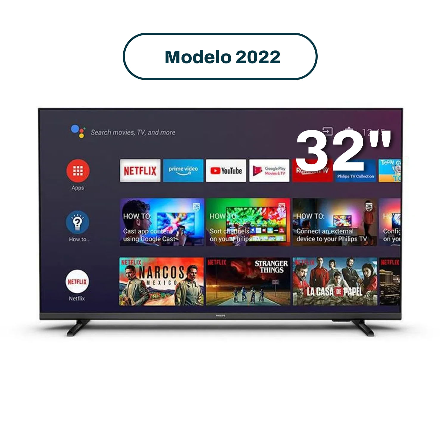 Televisor Philips HD Smart TV 32" 32PHD6917 Negro Mate