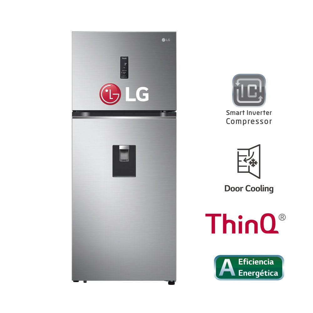 Refrigeradora LG No Frost con Door Cooling 392 Litros GT39SGP Plateado