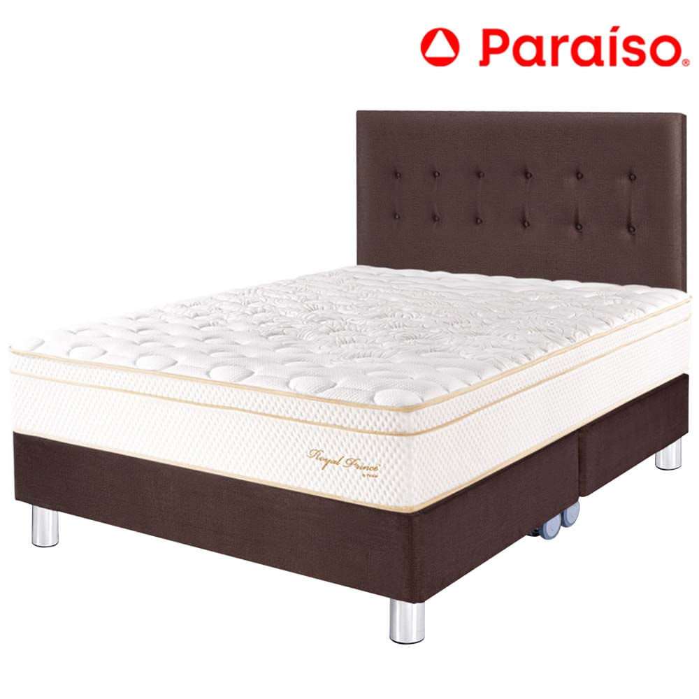 Dormitorio PARAISO Royal Prince Chocolate Queen + 2 Almohadas Viscoelásticas + Protector