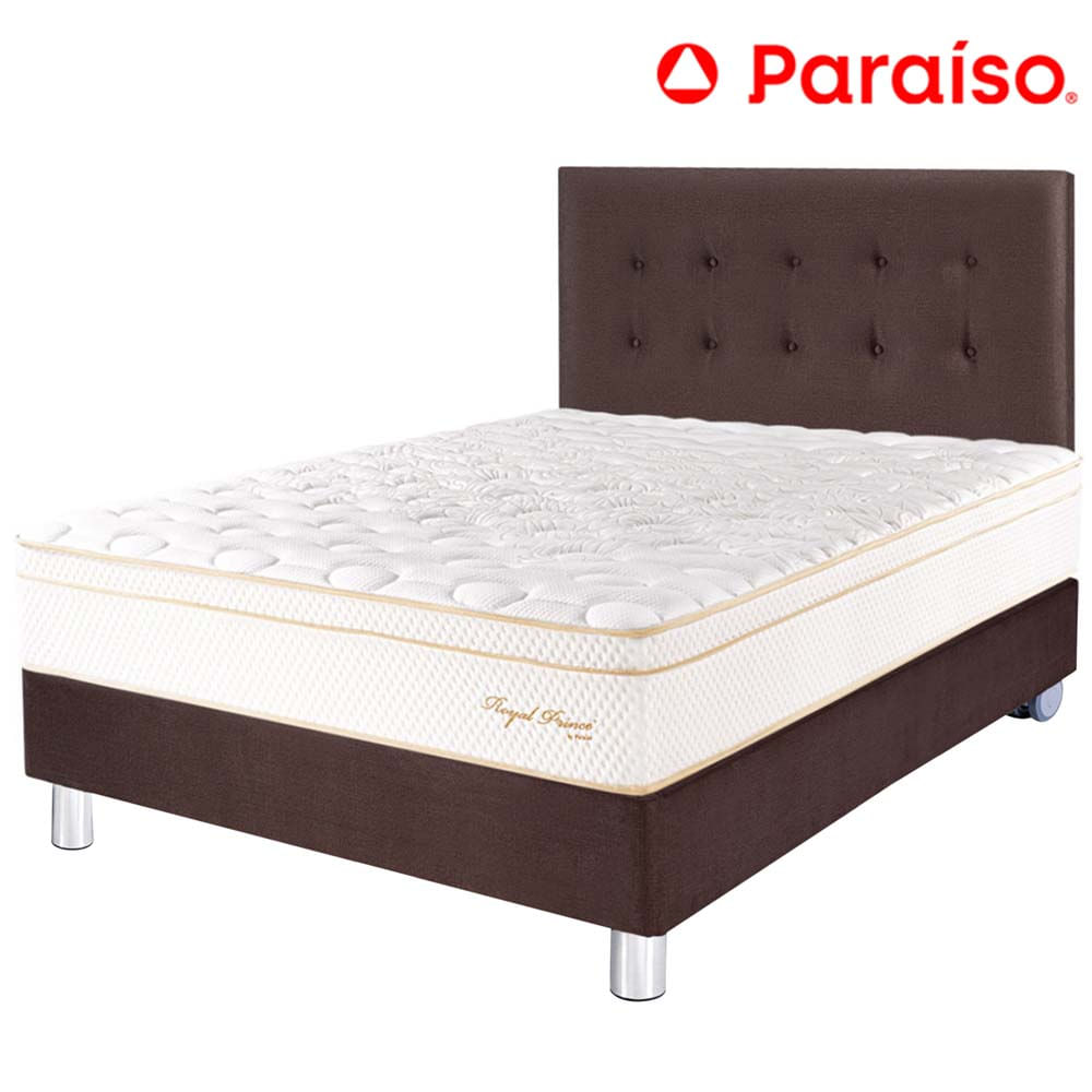 Dormitorio PARAISO Royal Prince Chocolate 2 Plz + 2 Almohadas Viscoelásticas + Protector