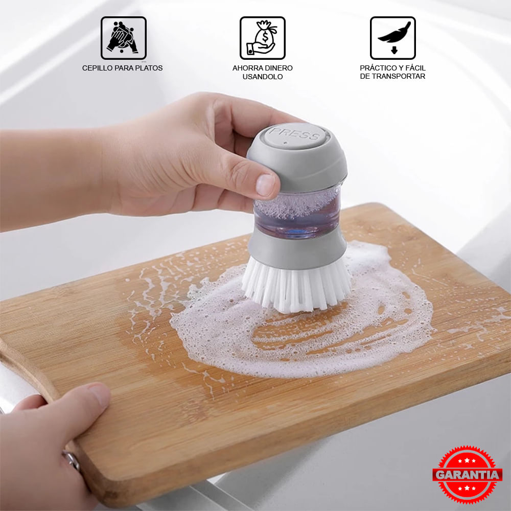 Cepillo para platos con dispensador de jabón con soporte bandeja de goteo c