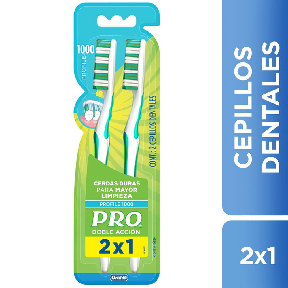 Cepillo Dental PRO Doble Acción Profile 1000 Paquete 2un