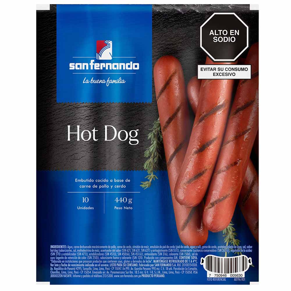 Hot Dog SAN FERNANDO Paquete 440g