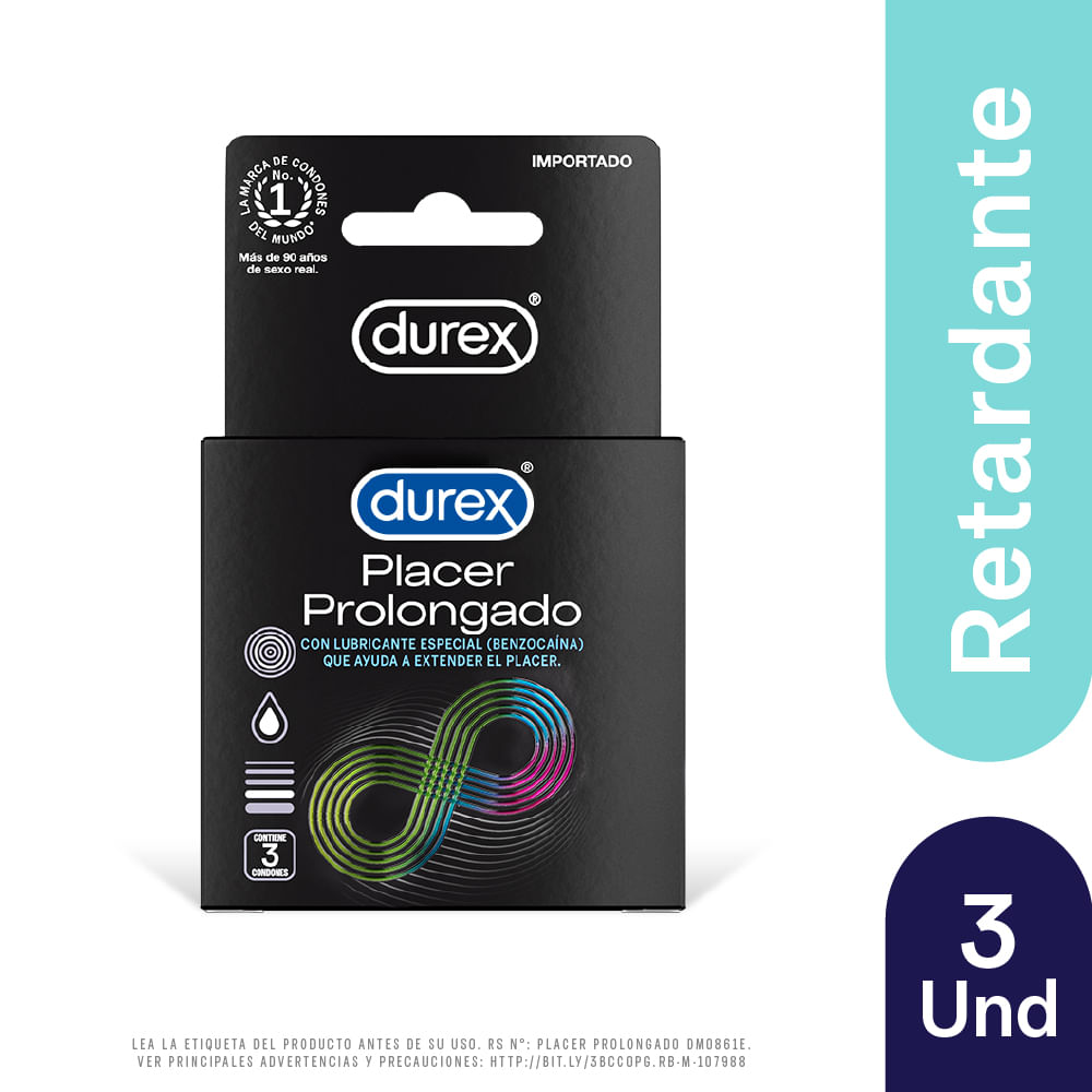 Preservativos DUREX Placer Prolongado Caja 3un