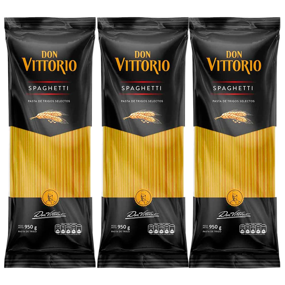Pack Fideo Spaghetti DON VITTORIO 950g Bolsa 3un
