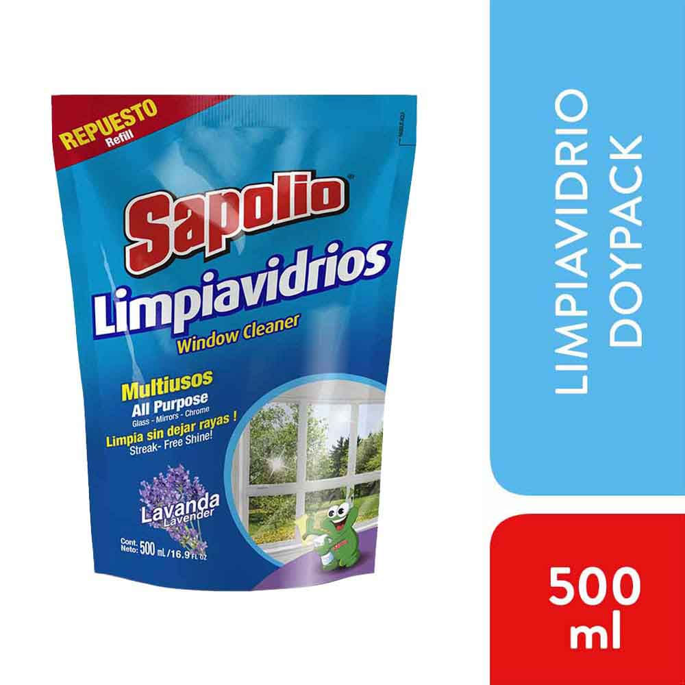 Limpiavidrios SAPOLIO Lavanda Repuesto Doypack 500ml