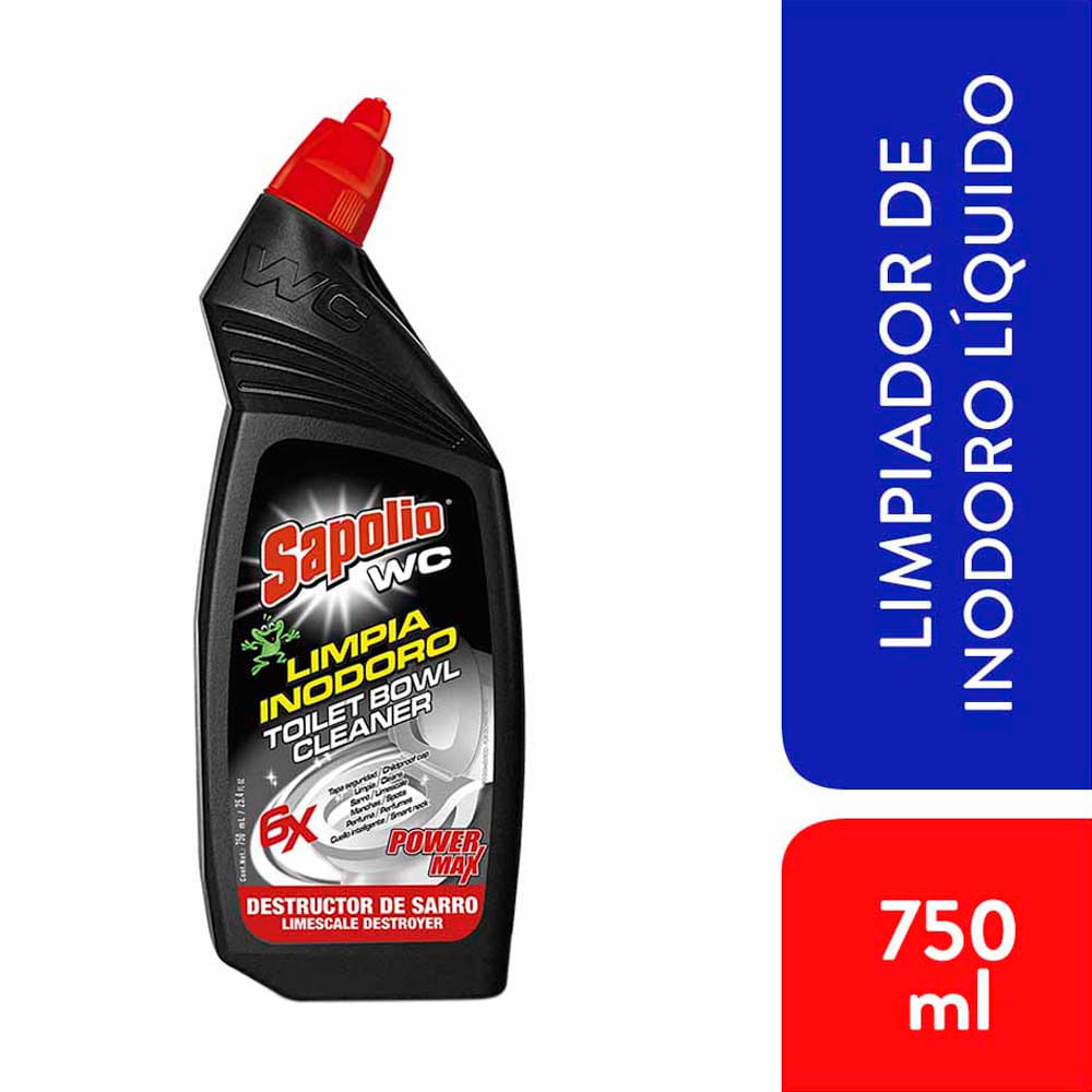 Desinfectante Líquido de Baño SAPOLIO Removedor de Sarro WC Max Gel Negro Botella 750ml