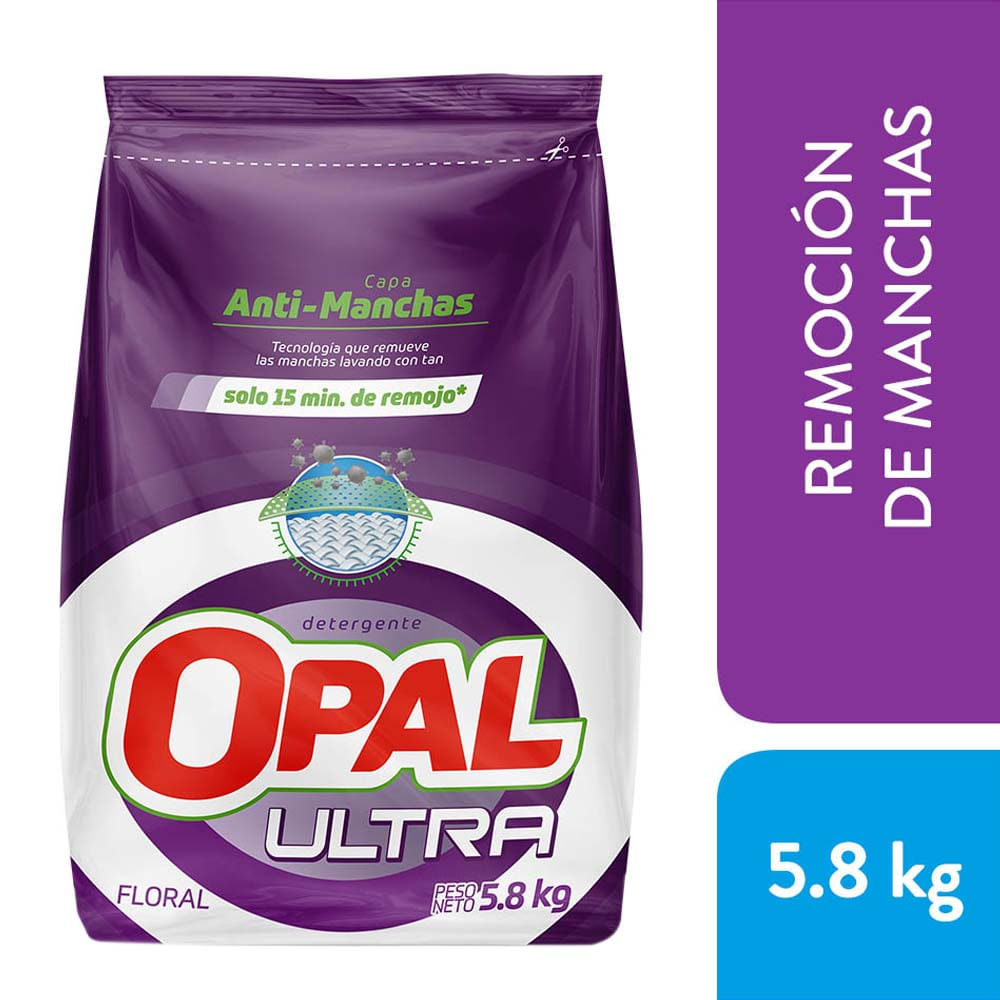 Detergente en polvo OPAL Ultra multipower Floral Bolsa 5.8Kg