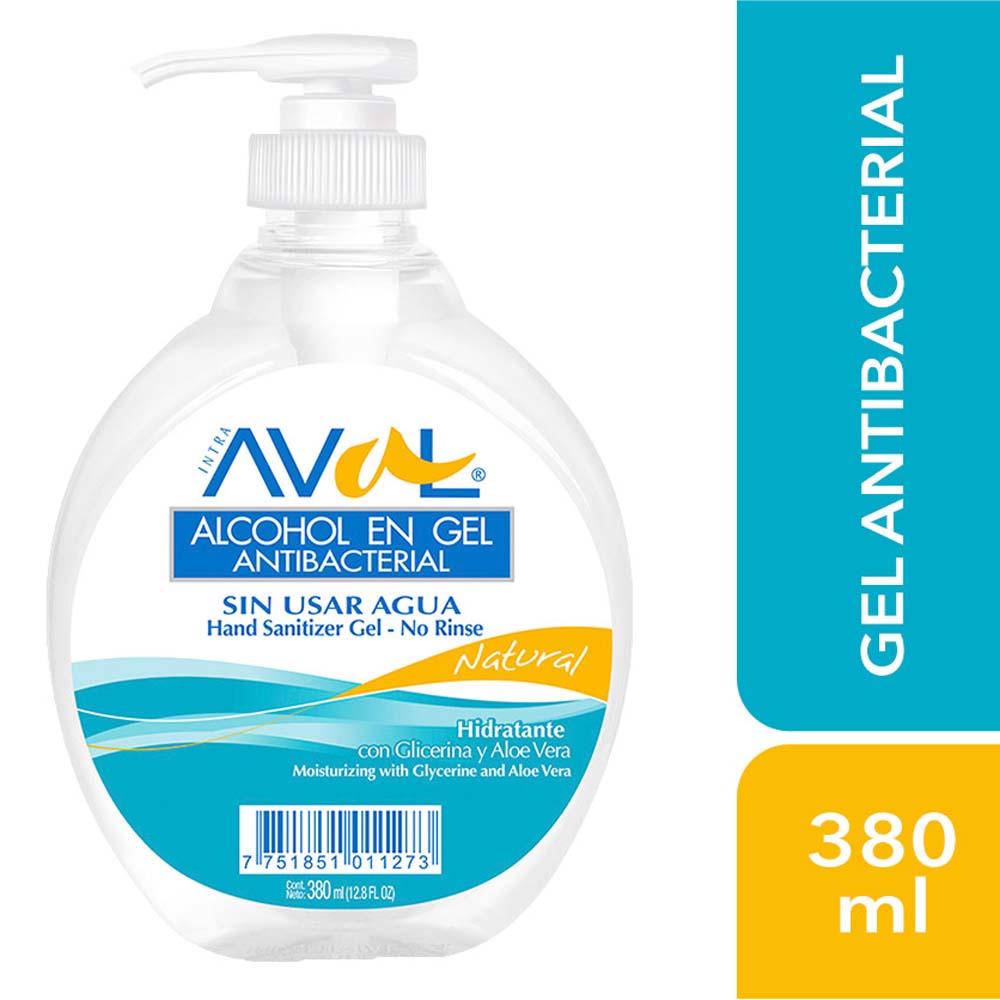 Gel Antibacterial AVAL Natural Frasco 380ml