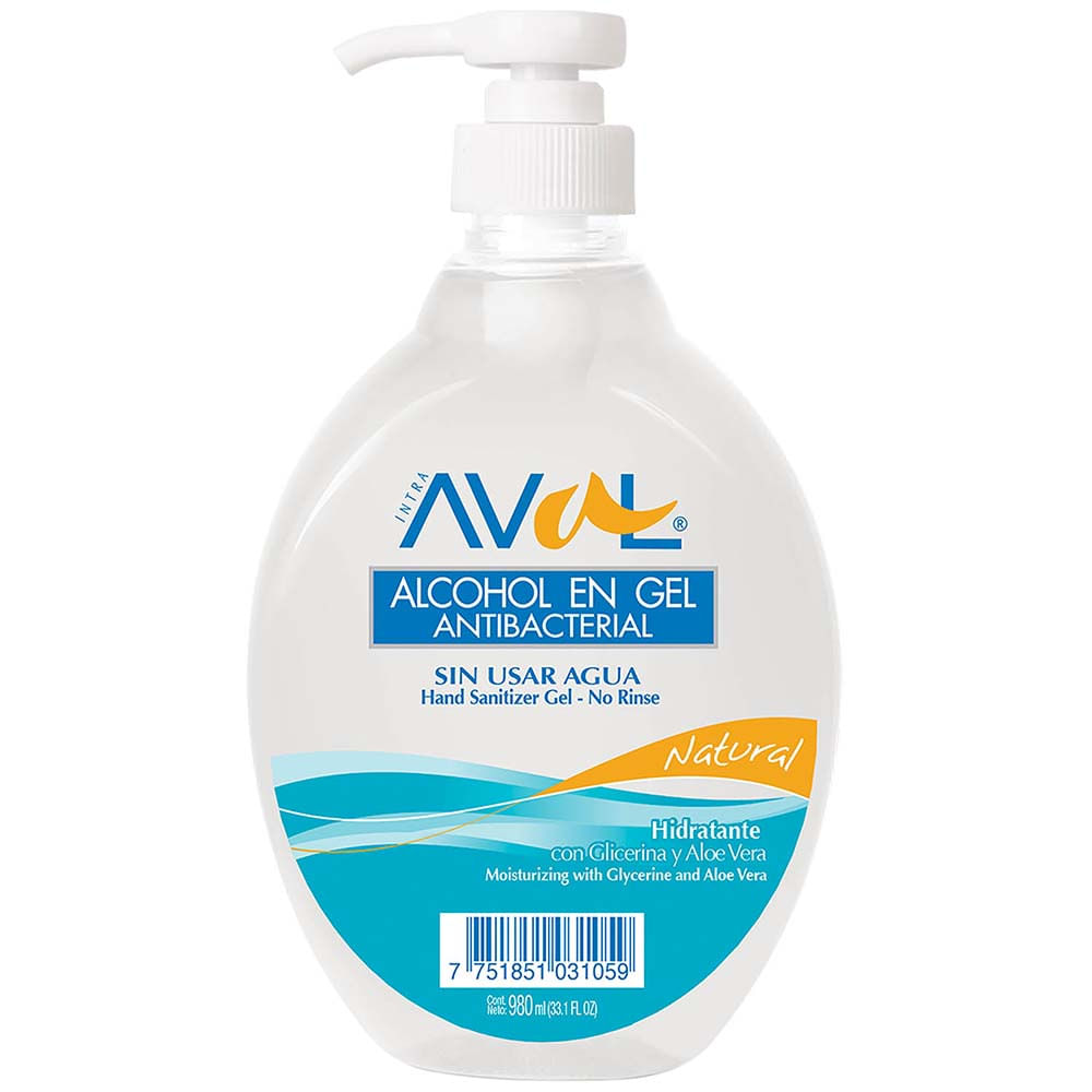 Gel Antibacterial AVAL Natural Frasco 980ml