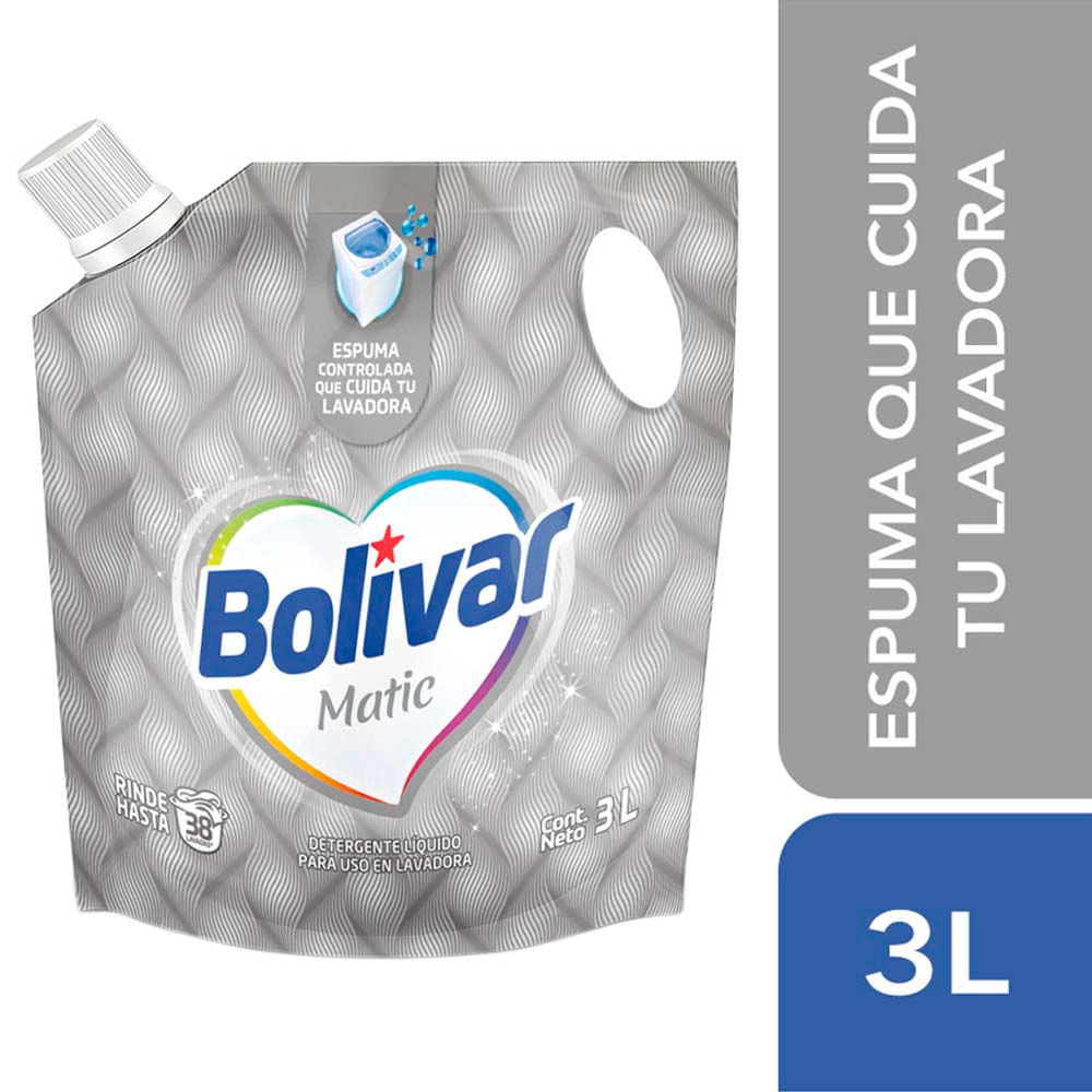 Detergente Líquido BOLÍVAR Matic Doypack 3L