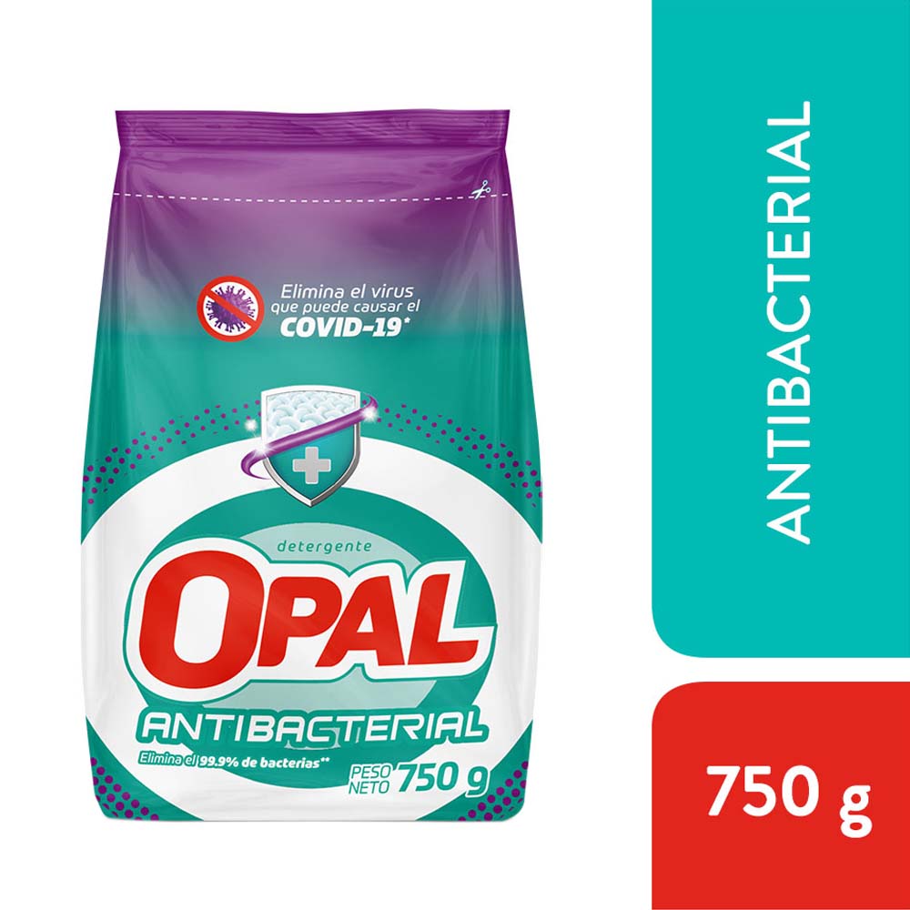 Detergente en Polvo OPAL Antibacterial Plus Bolsa 750g