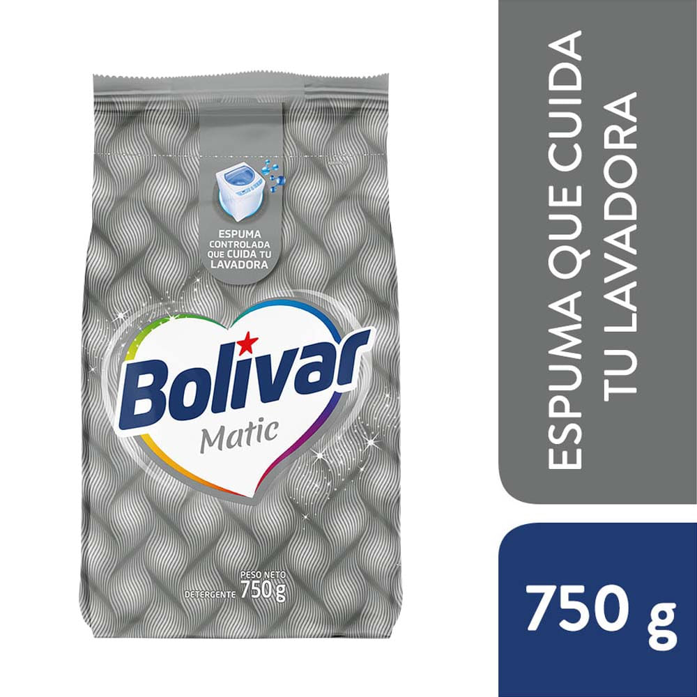 Detergente en Polvo BOLÍVAR Matic Bolsa 750g