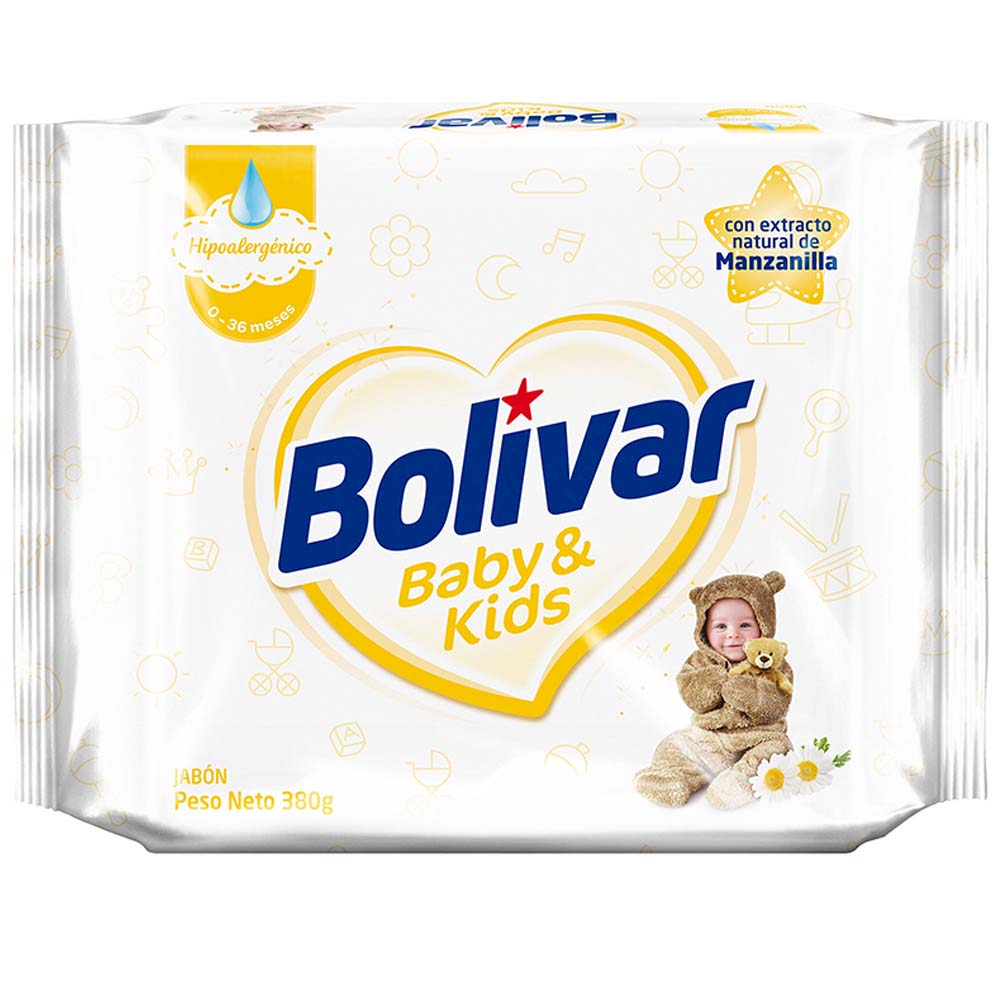 Jabón BOLÍVAR Baby & Kids Manzanilla Paquete 190g 2un