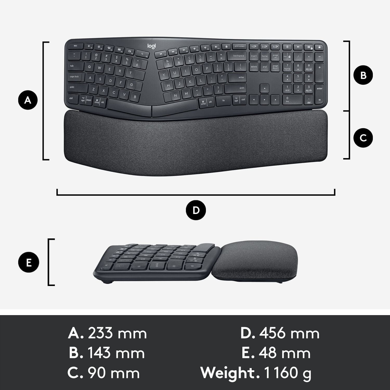 Logitech Wireless Ergo K860 Teclado y MX Kit de productividad del mouse ergonómico vertical