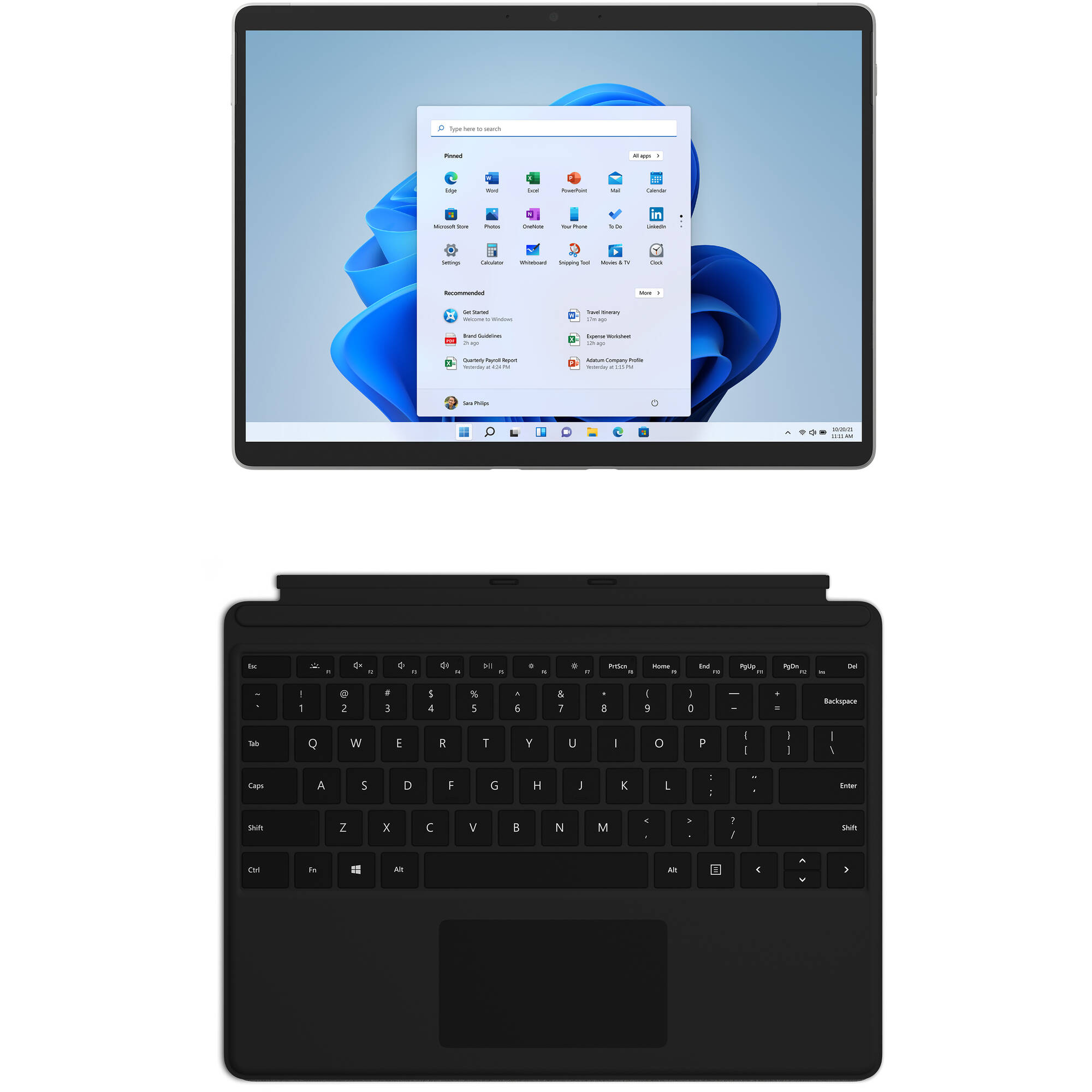 Paquete Microsoft 13&quot; Multi-Touch Surface Pro 8 Platinum con teclado Black Surface Pro