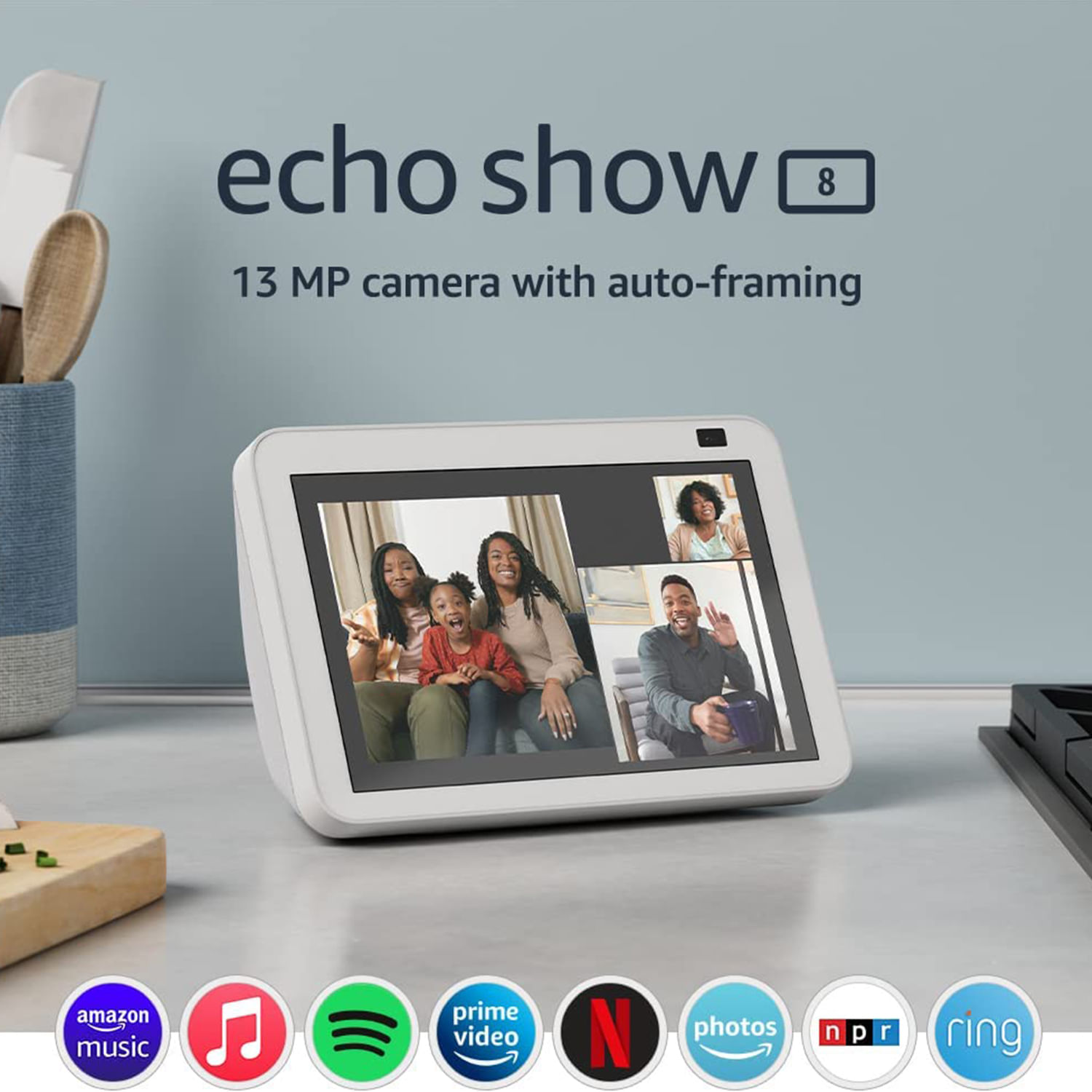 Parlante Echo Show 8 Amazon 2da Generación Blanco