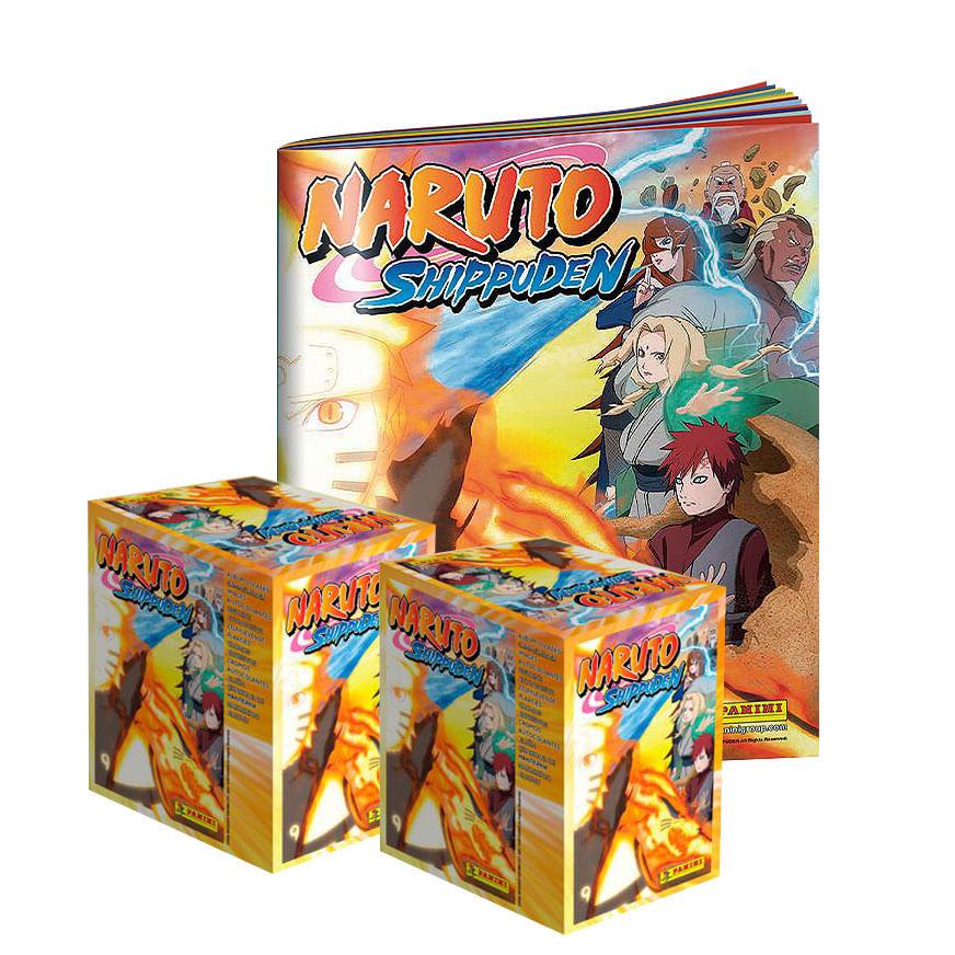 Álbum Naruto Shippuden Editorial Berlin Tapa Blanda + 2 Cajitas (208 Sobres)
