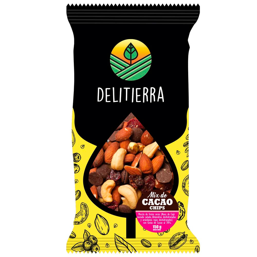 Chips DELITIERRA Mix de Cacao con Berries Bolsa 150g