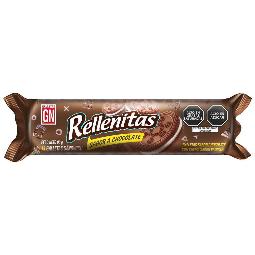 Galletas RELLENITAS de Chocolate Paquete 90g