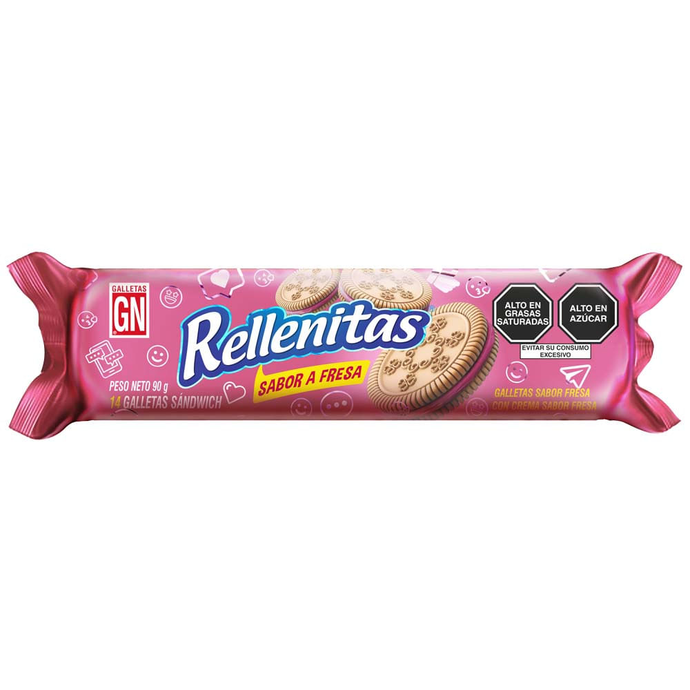 Galletas RELLENITAS de Fresa Paquete 90g