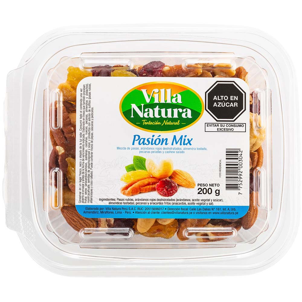 Piqueos VILLA NATURA Pasión Mix Pote 200g