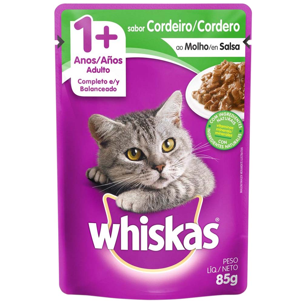Comida para Gatos WHISKAS Adulto Cordero Pouch Caja 85g