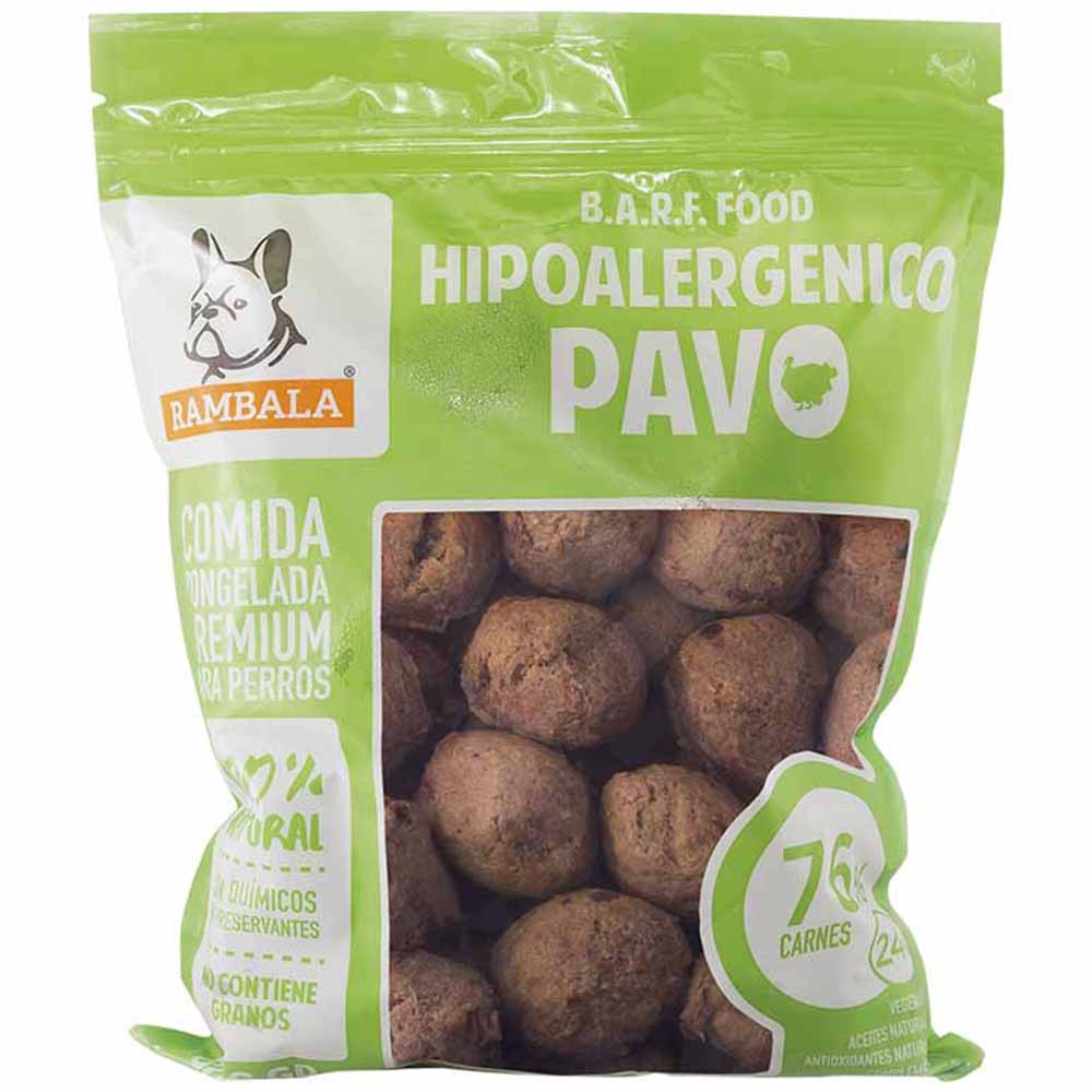 Comida Congelada para Perros RAMBALA Premium Hipoalergénico Pavo Doypack 800g