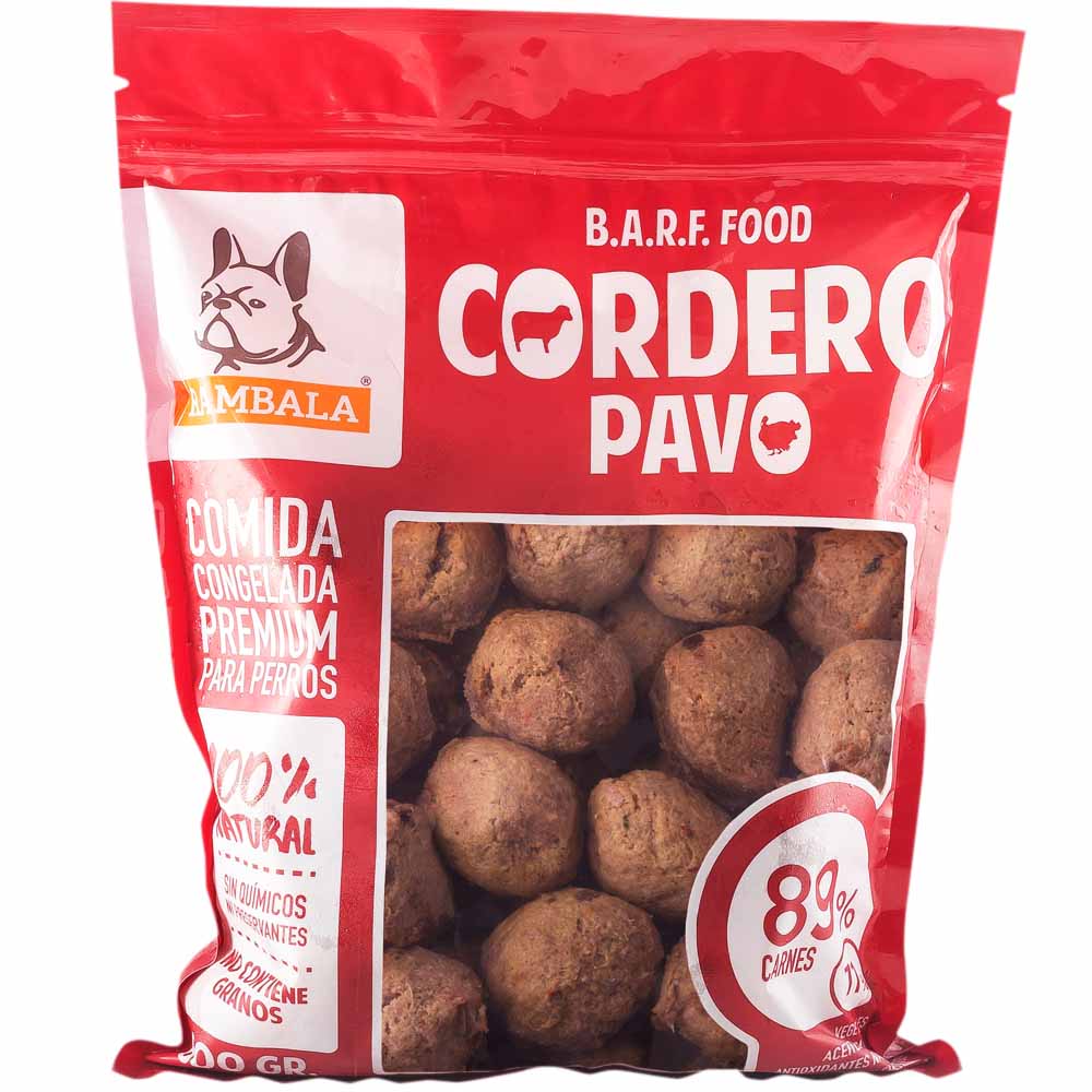 Comida congelada para Perros RAMBALA Premium Cordero Pavo Bolsa 32g