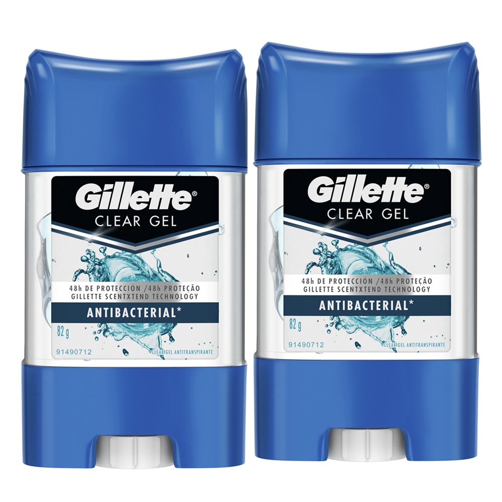 Pack Desodorante en Aerosol GILLETTE Antitranspirante Antibacterial 82g Frasco 2un
