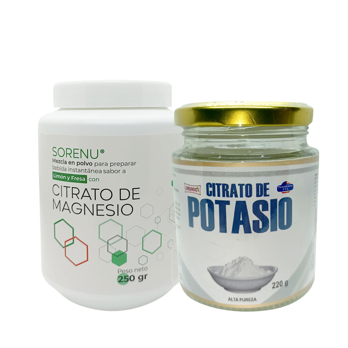 Magnesio 250gr y Potasio 220gr  - Pack Citratos en Polvo