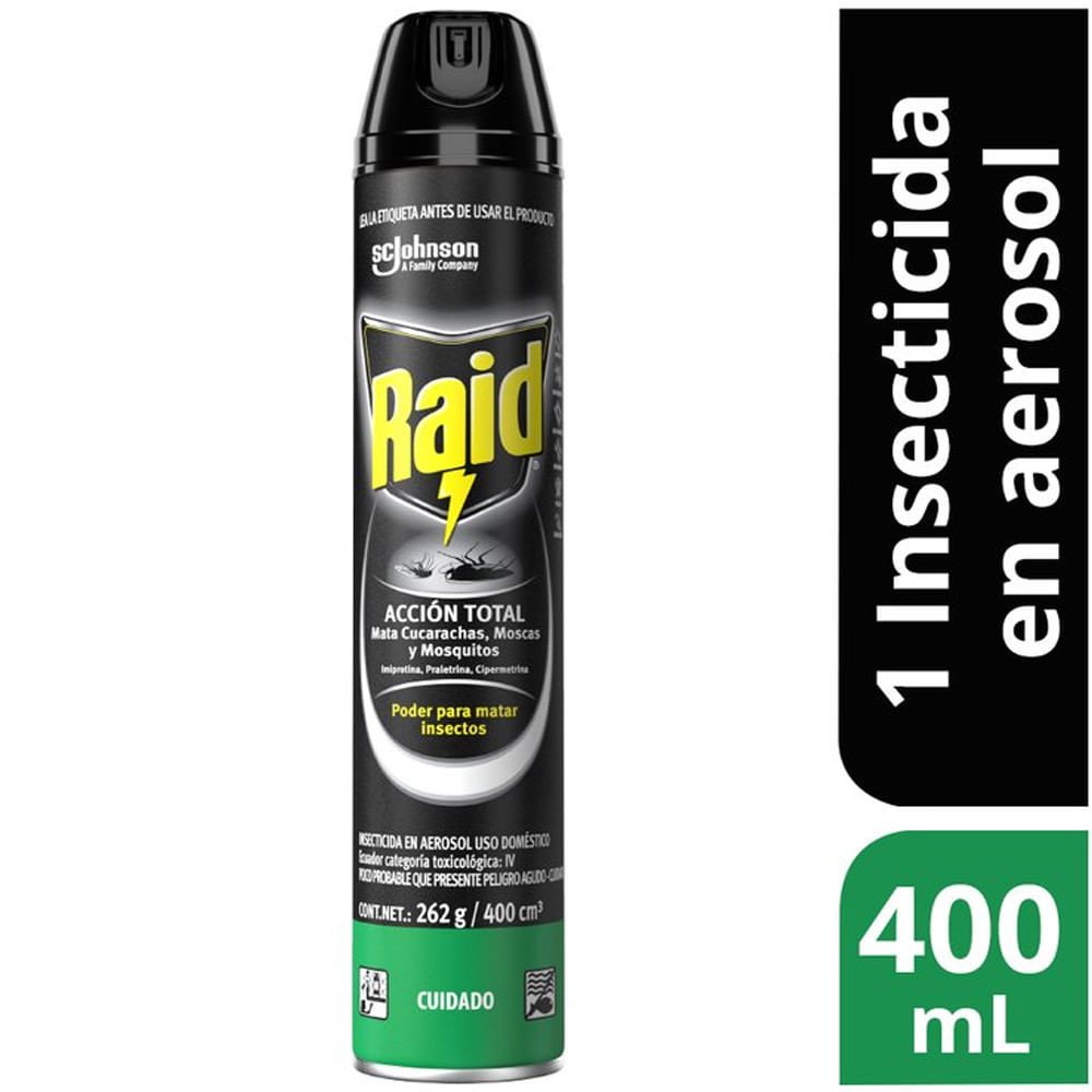 Insecticida en Aerosol RAID Acción Total Frasco 400ml