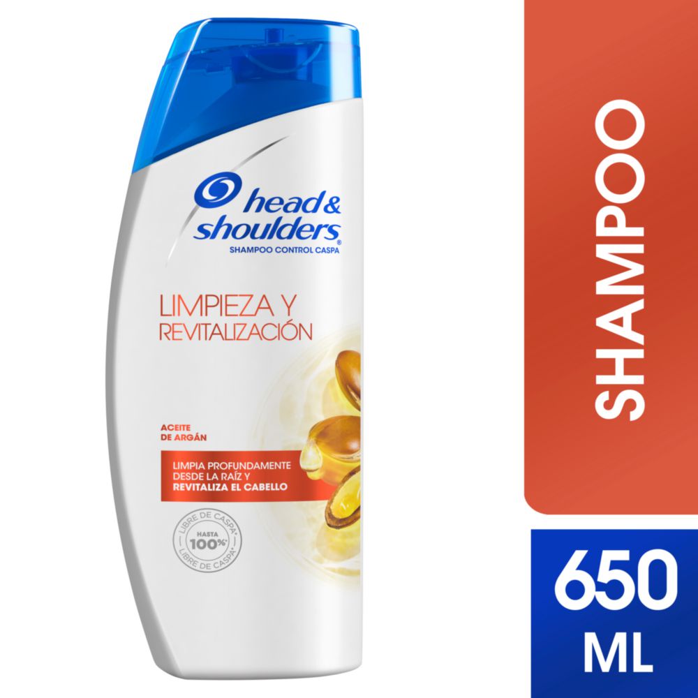 Shampoo HEAD & SHOULDERS Limpieza y Revitalización Aceite de Argán Control Caspa Frasco 650ml