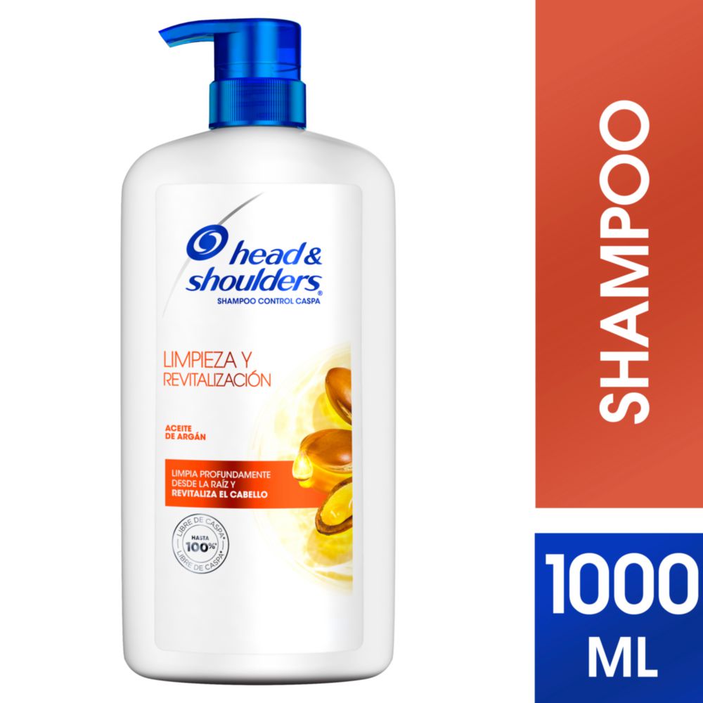 Shampoo HEAD & SHOULDERS Aceite de Argán Limpieza y Revitalización Frasco 1L