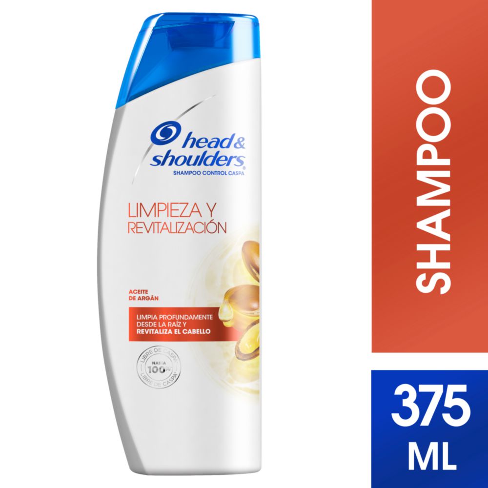 Shampoo HEAD & SHOULDERS Limpieza y Revitalización Aceite de Argán Control Caspa Frasco 375ml