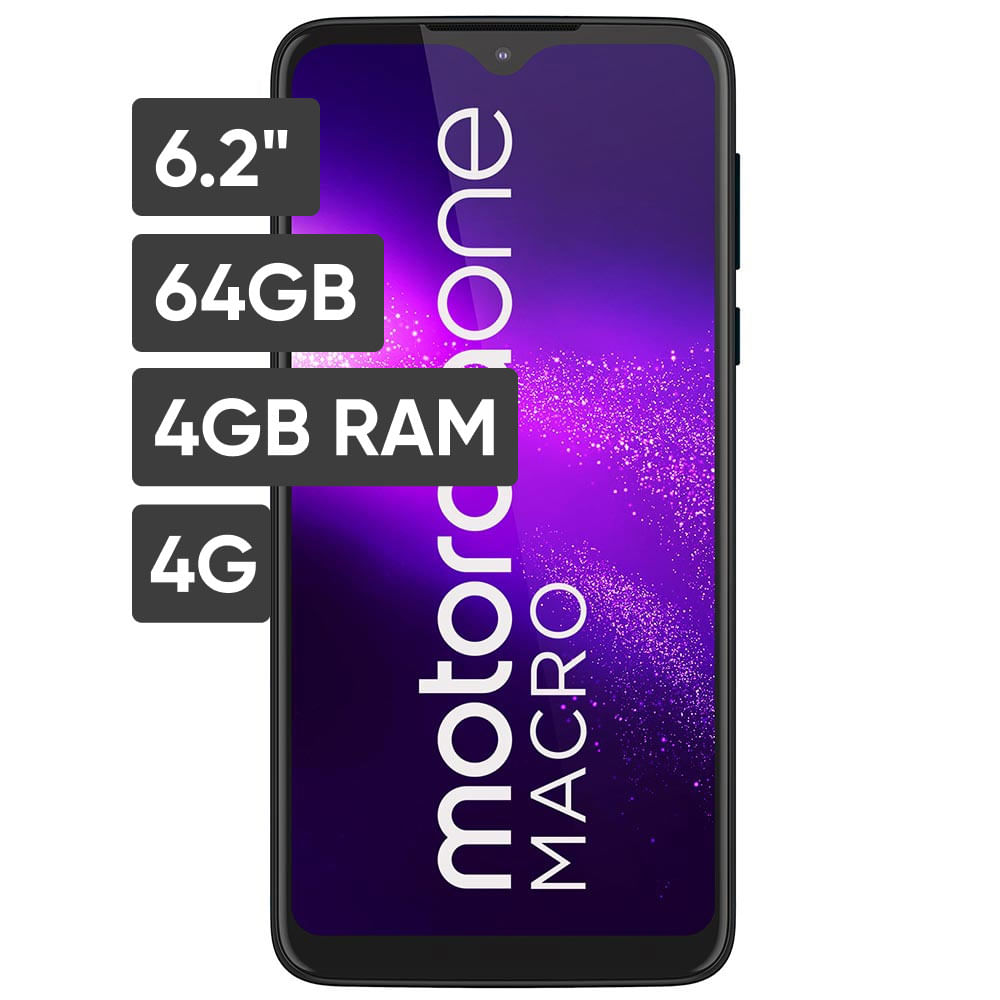 Smartphone MOTOROLA Moto One Macro 6.2'' 64GB 13MP+2MP+2MP+TOF