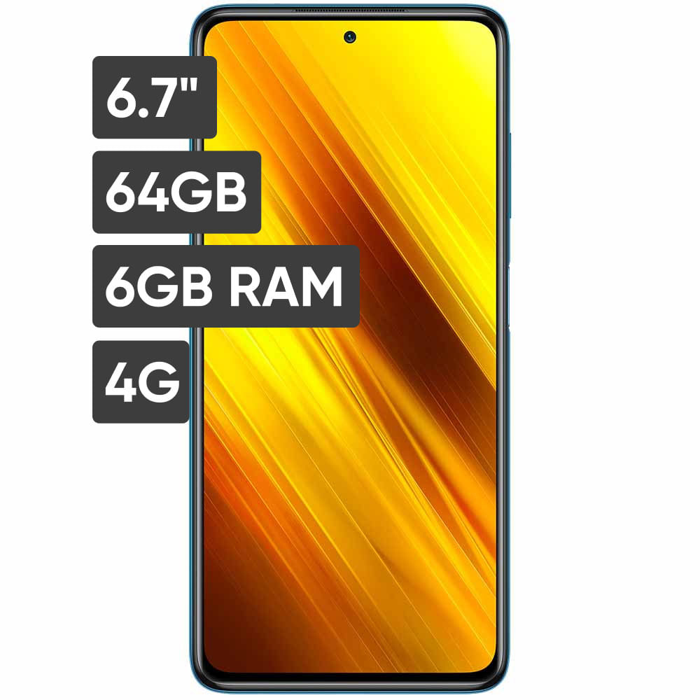 Smartphone XIAOMI Poco X3 6.67'' 6GB 64GB 64+13+2+2MP Cobalt Blue