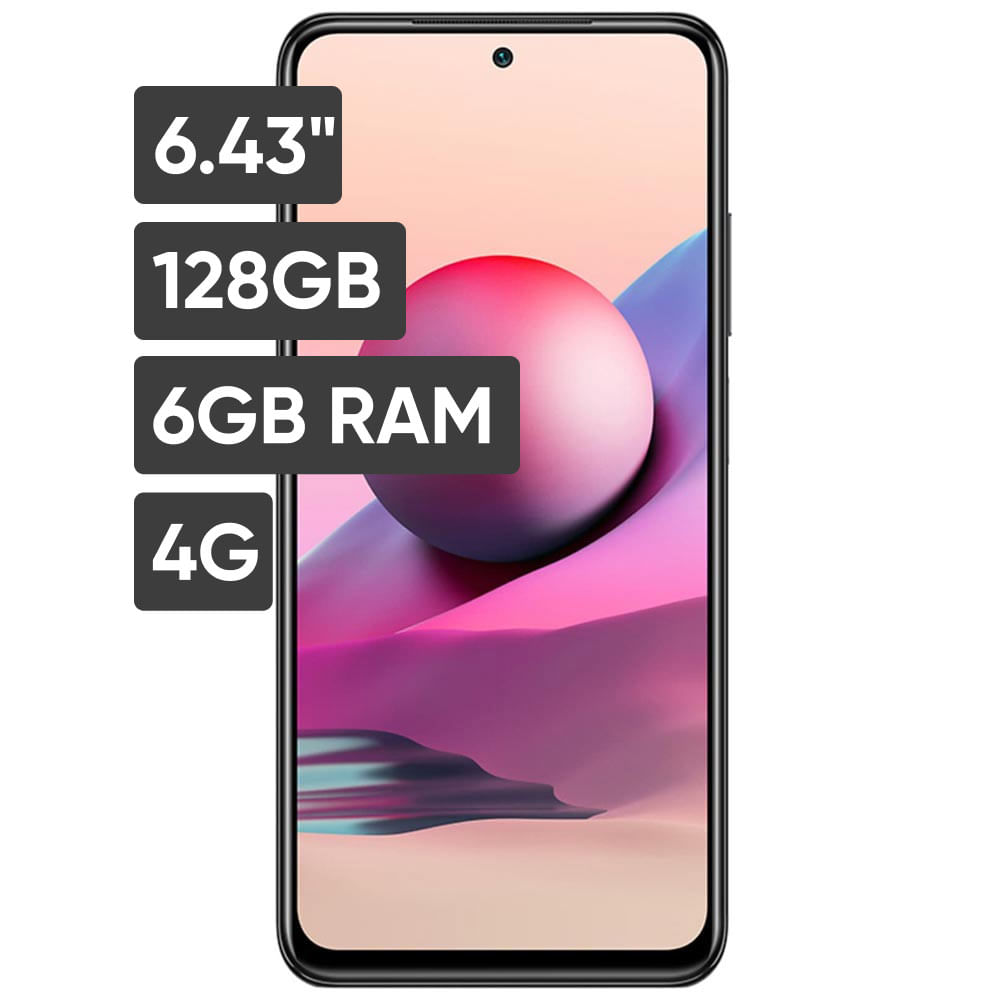 Smartphone XIAOMI Redmi Note 10s 6.43'' 6GB 128GB 64MP + 8MP + 2MP + 2MP Onyx Gray