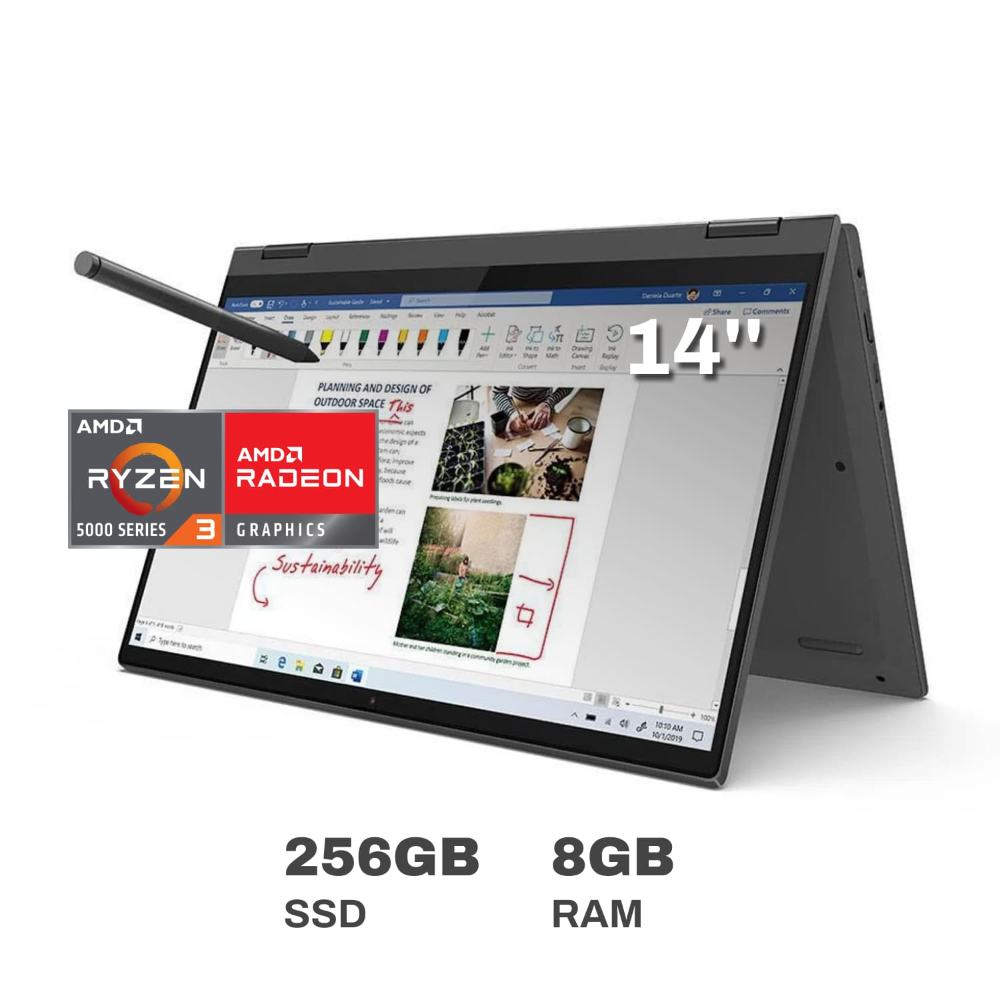Laptop Lenovo IdeaPad Flex 5 AMD Ryzen 3 8GB RAM 256GB SSD 14"