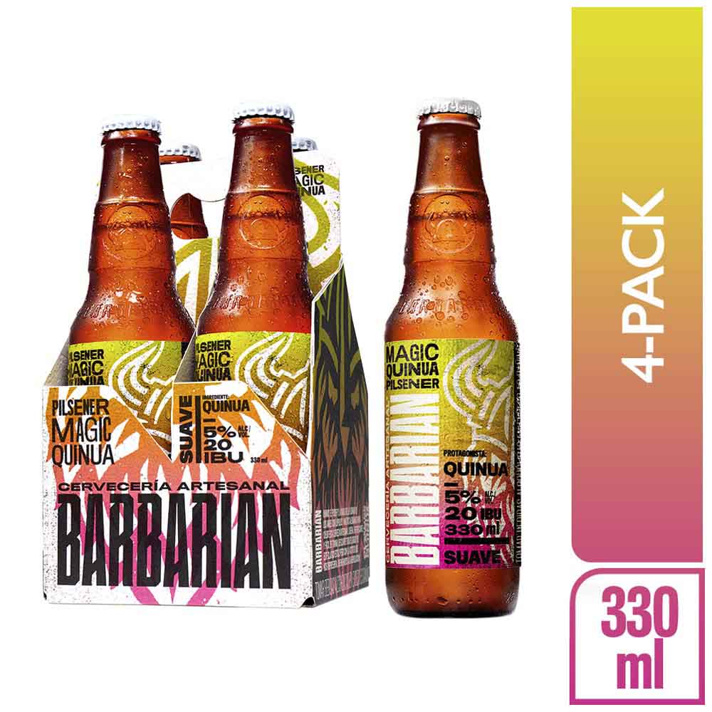 Cerveza BARBARIAN Magic Quinua Botella 330ml Pack 4un