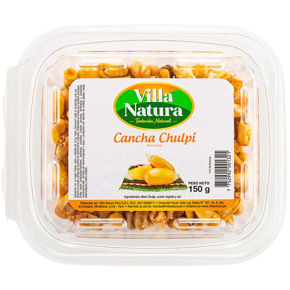 Piqueo VILLA NATURA Cancha chulpi salada Táper 150Gr
