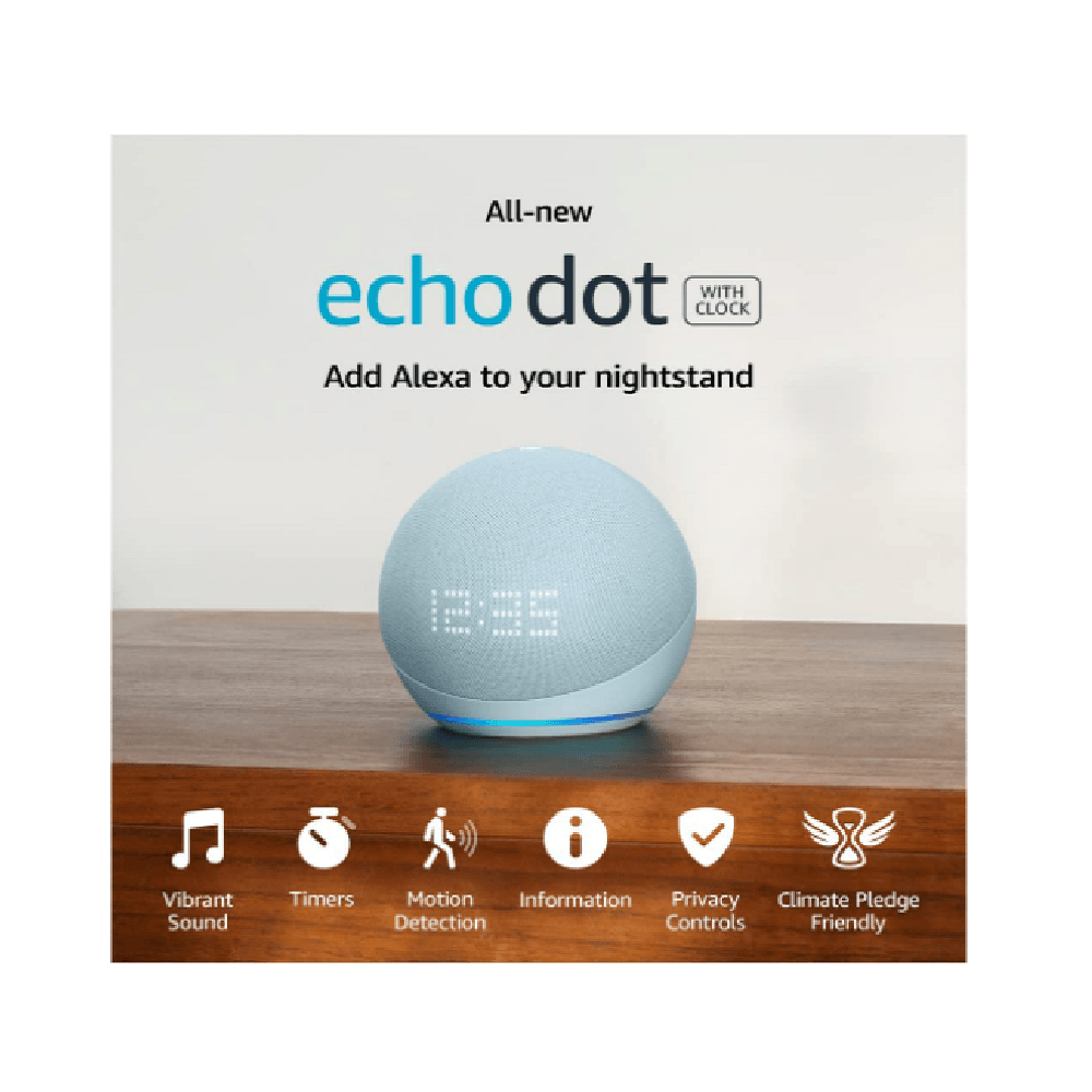 Asistente Amazon Echo Dot 5Gen Alexa Reloj