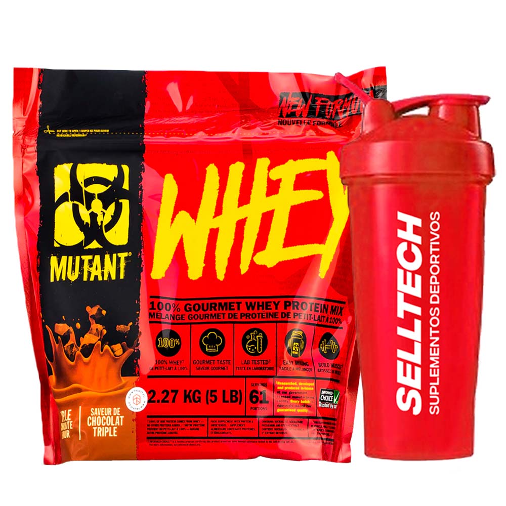 Proteína Mutant Whey 5 Lb Chocolate + Shaker