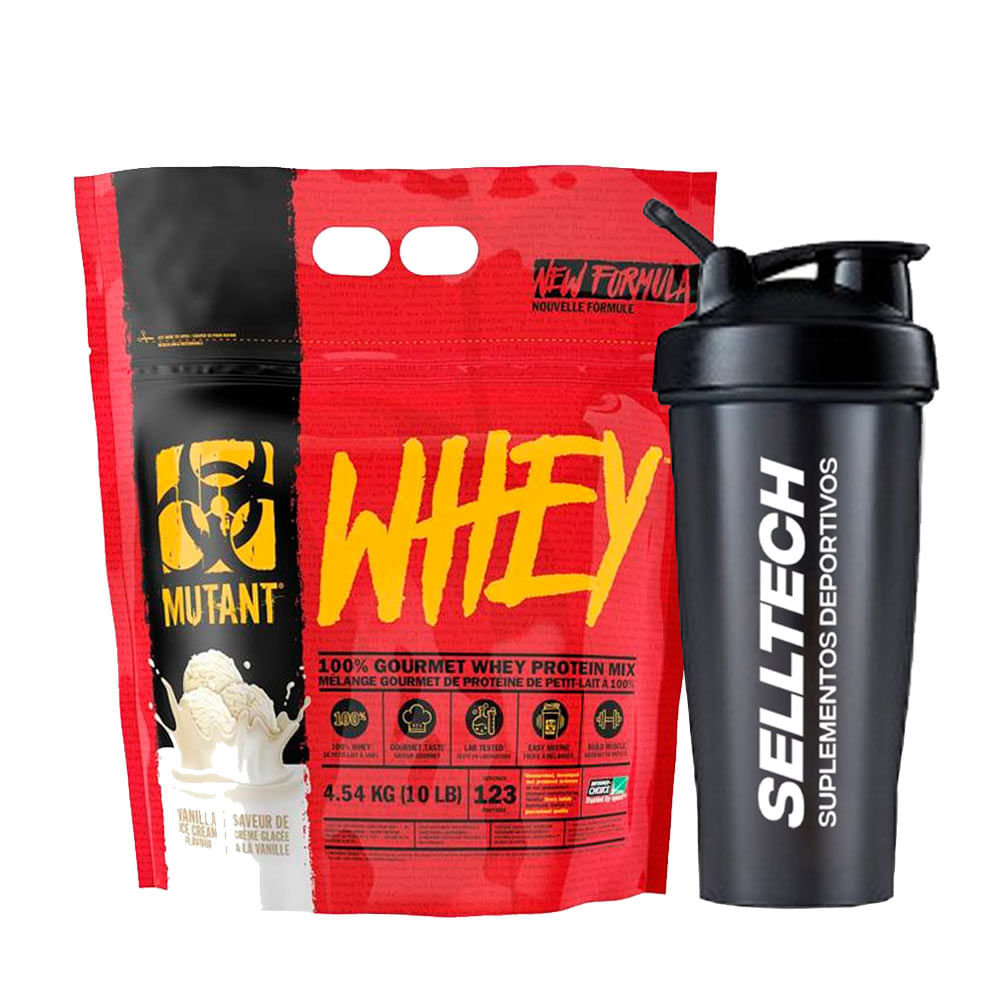 Proteína Mutant Whey 10 Lb Vainilla + Shaker