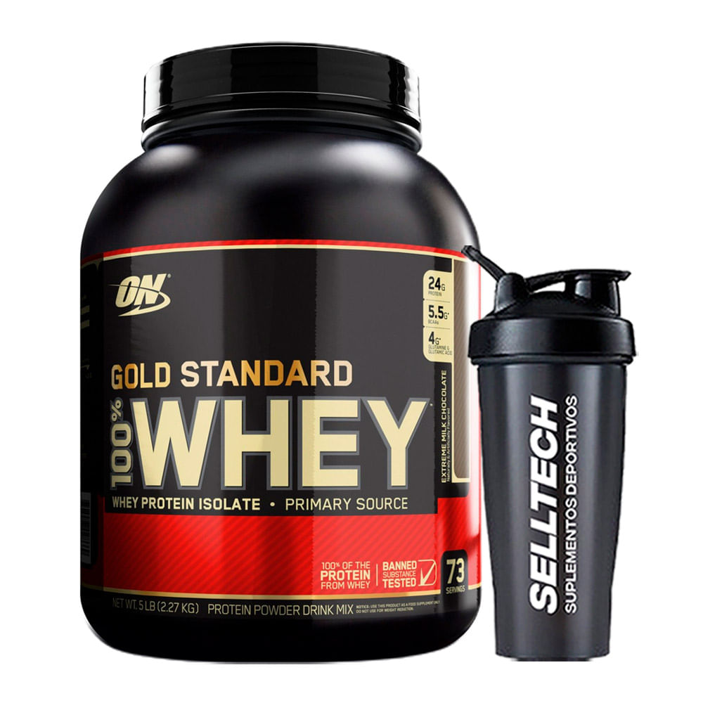 Proteína ON Gold Standard 100% Whey 5 lb Chocolate + Shaker