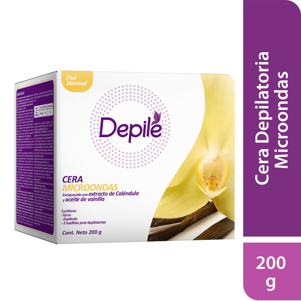 Cera Depilatoria DEPILÉ Microondas Calendula y Vainilla Caja 200g