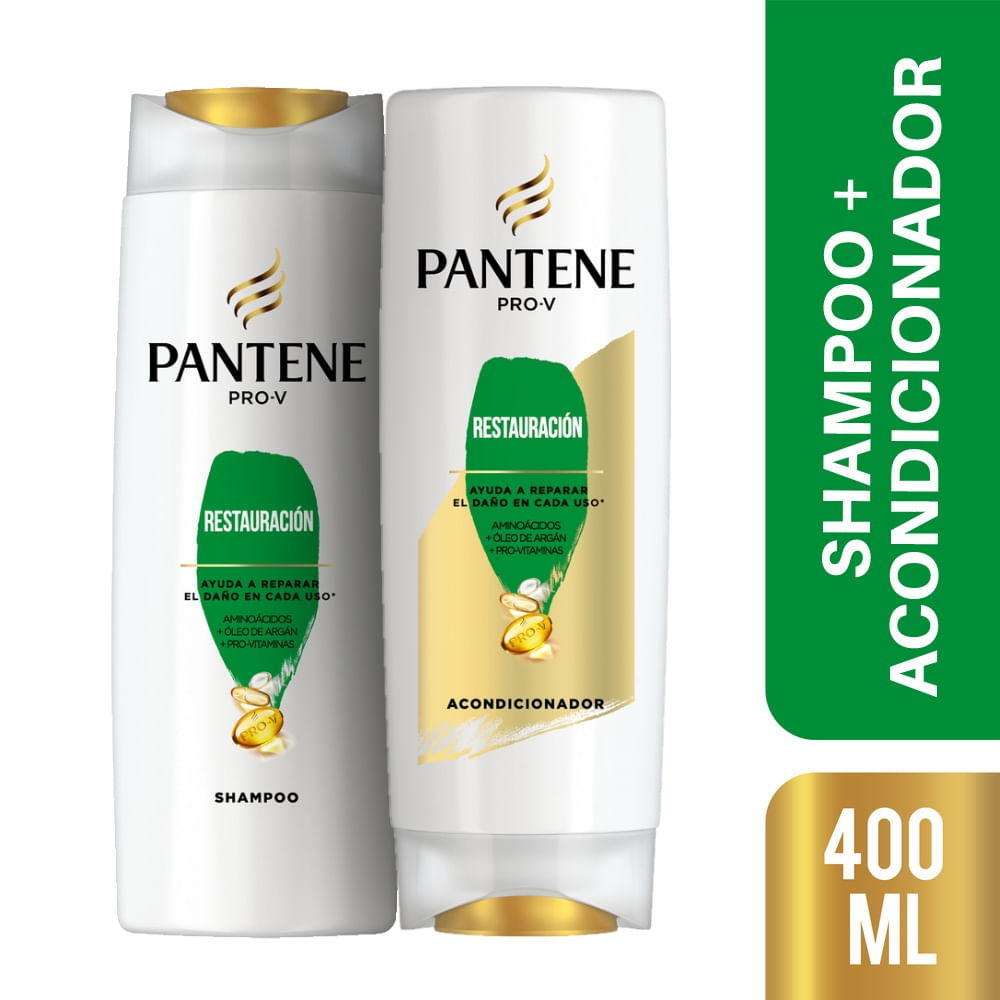 Pack PANTENE Shampoo PRO-V Restauración Frasco 400ml + Acondicionador Frasco 400ml
