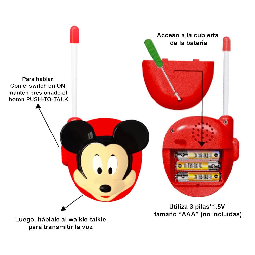 Walkie Talkies Inalámbrico para Niños Intercomunicador Mickey Mouse
